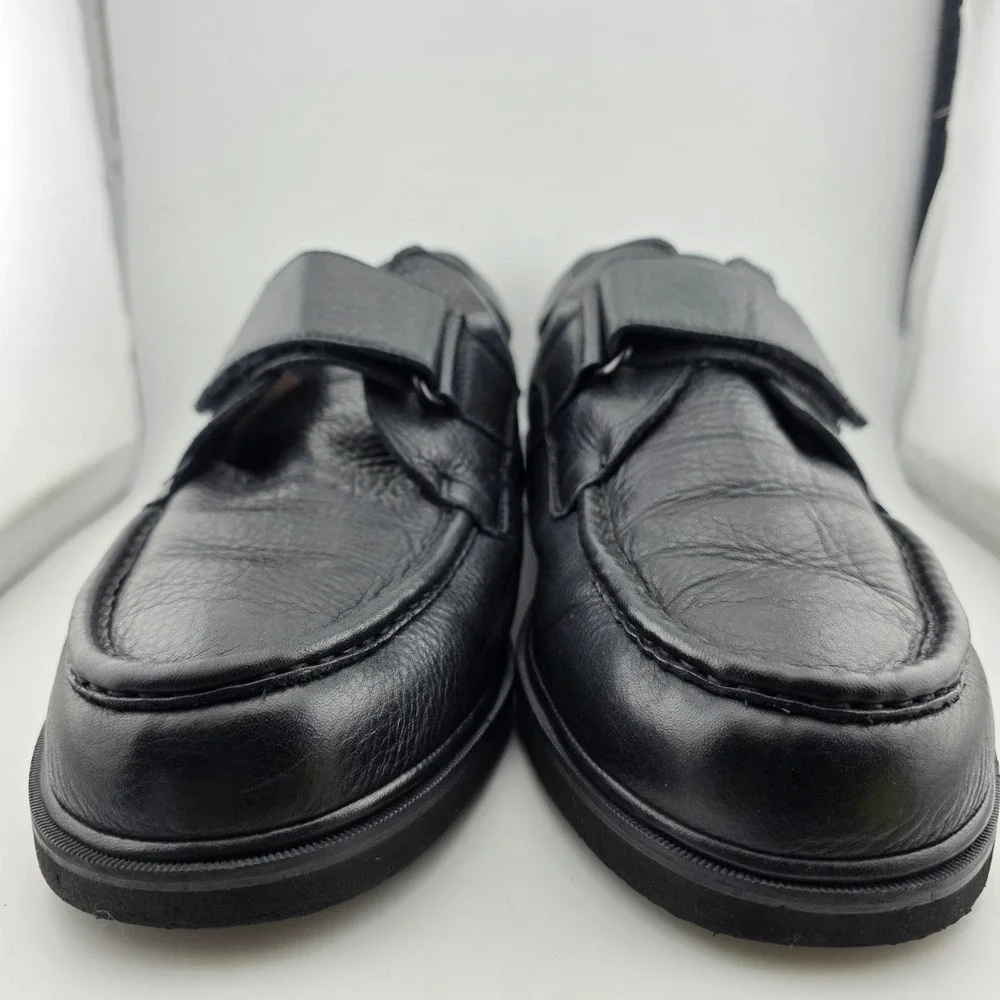 Rockport Walking Shoes Leather Hook Loop Strap Mens 13 Black Support  89-00H